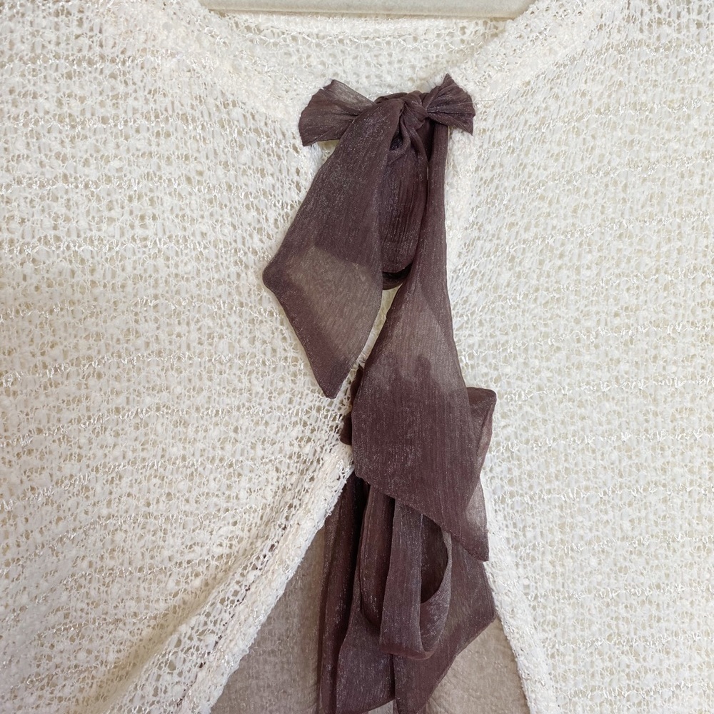 ANTHROPOLOGIE A'Reve Creme Lace Blouse Size Small - Picture 6 of 8
